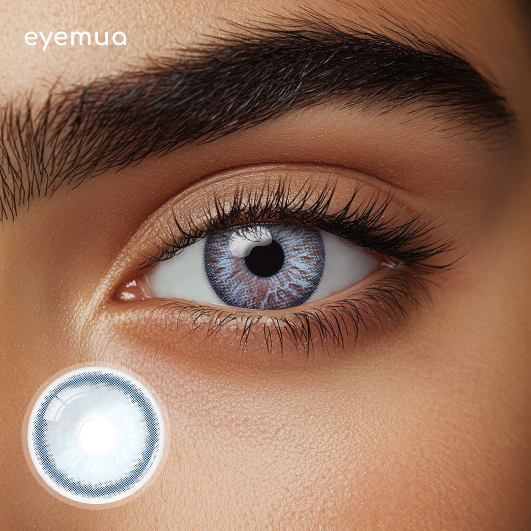 Eyemua Radiant Ring Blue Men Colored Contact Lenses